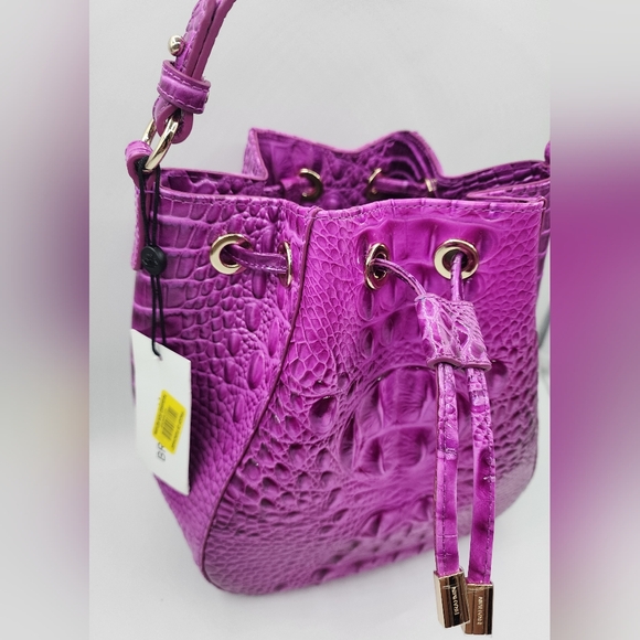 Brahmin Melinda Bucket Bag Deep Fuchsia NWT - Picture 3 of 11